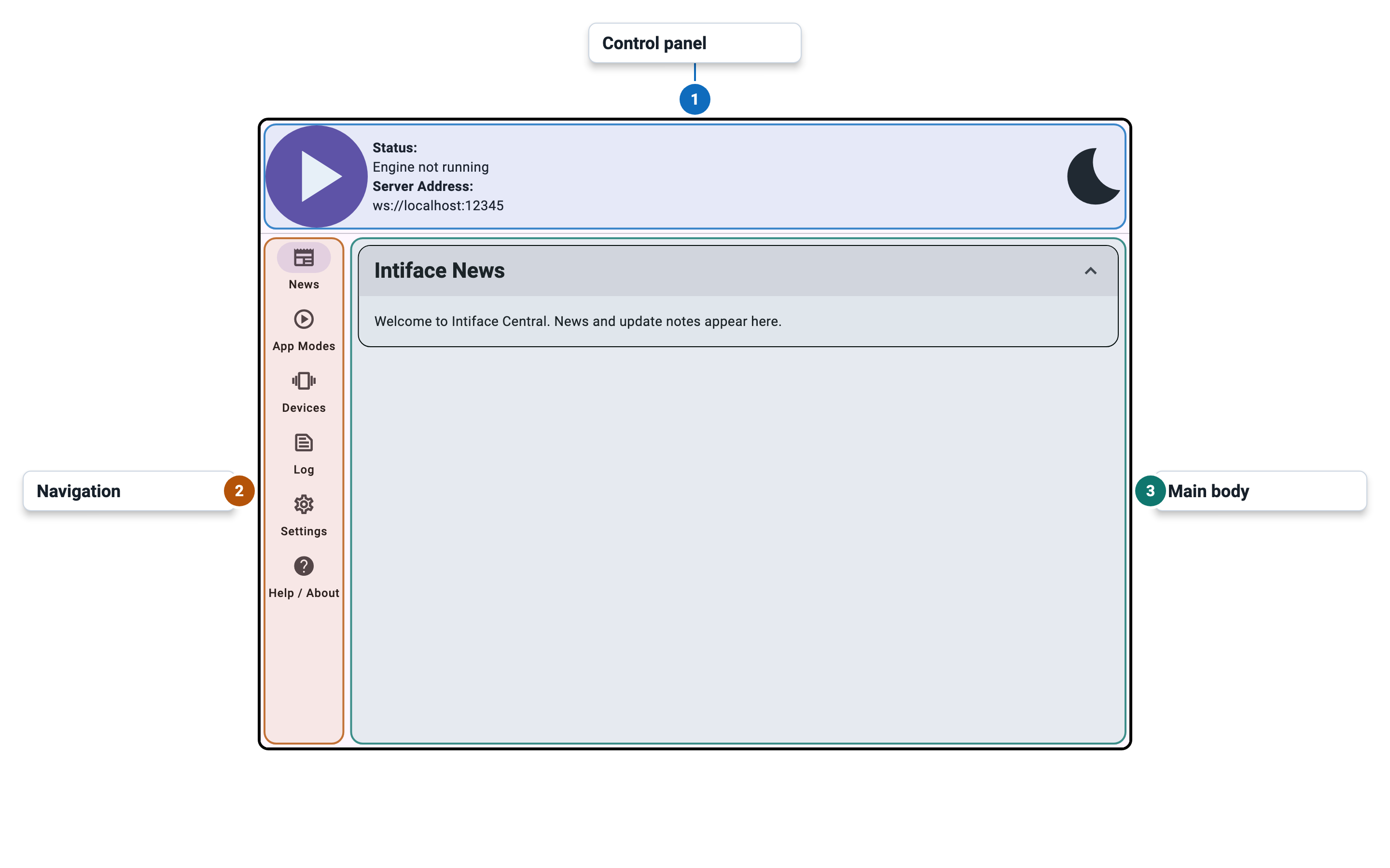 Intiface Central Desktop Main Window